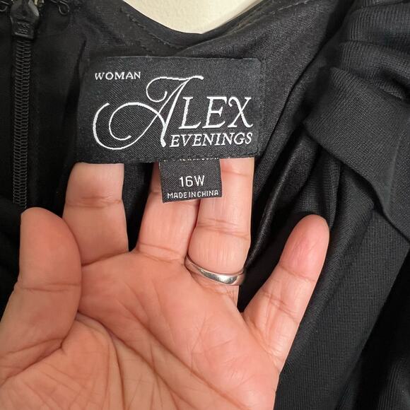 Alex Evenings Scoop Neck Long Sheath Dress Gathered Side Plus Size 16W NWT - Picture 10 of 10